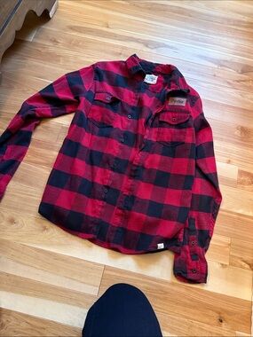 Blue 84 Red and Black Buffalo Plaid Button-Down Shirt